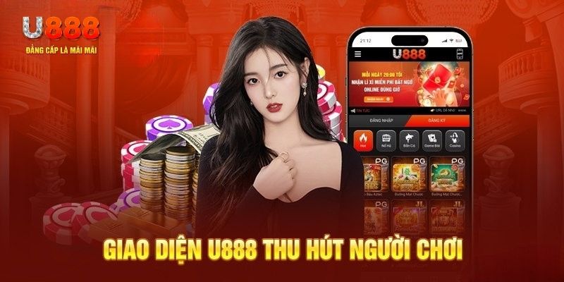 Giao diện đẹp mắt tại hệ thống U888 hỗ trợ độc quyền